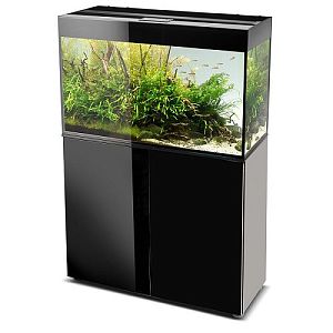 Подставка под AQUAEL Glossy 80&nbsp;прямая, дсп, 2&nbsp;дверцы из&nbsp;черного стекла, 80х35&times;73&nbsp;см