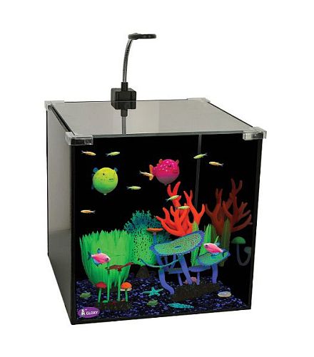 Аквариум Gloxy Glow Set-27 для светящихся рыб и декораций, 30х30х30 см, 27 л