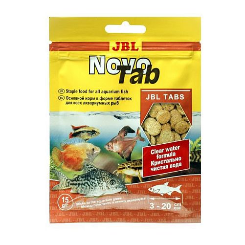 Основной корм JBL NovoTab для пресноводных аквариумных рыб, таблетки 15 г