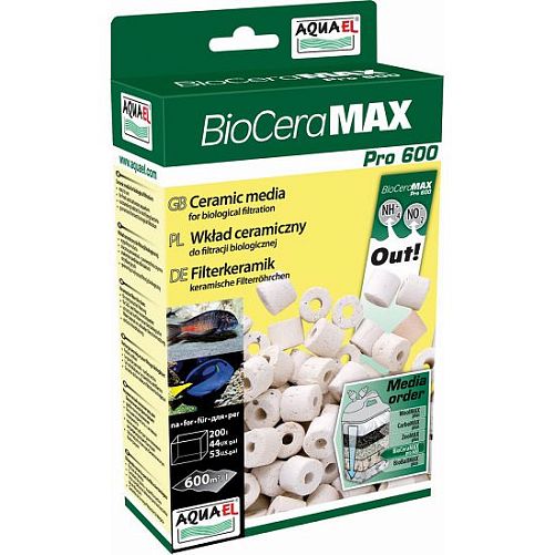 Aquael BIO CERAMAX PRO 600 бионаполнитель для фильтров, керамические цилиндры 1 л