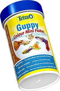 TetraGuppy Colour корм для яркого окраса живородящих рыб, мини хлопья 100&nbsp;мл