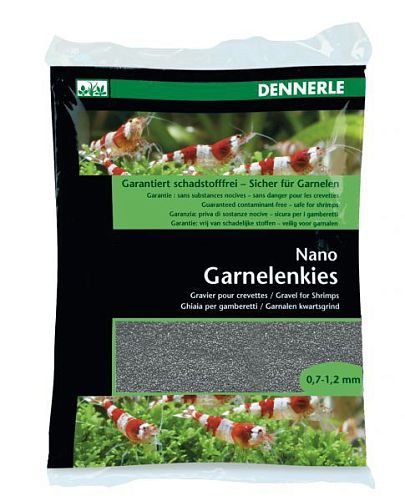 Грунт для мини-аквариумов Dennerle Nano Garnelenkies, "Arkansas grеу" (серый), 0,7-1,2 мм, 2 кг