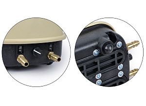 Компрессор диафрагмовый SunSun HT-200Z двухканальный, регулируемый, 20 Вт, 2×15 л/мин