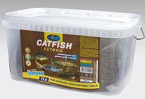Основной корм Biodesign КЕТФИШ для донных рыб и сомиков, тонущие гранулы 11 л
