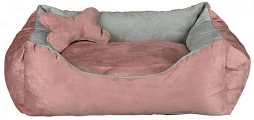 Лежак TRIXIE "Chippy" 40х40х15 см, искусственная замша, розовый, серый