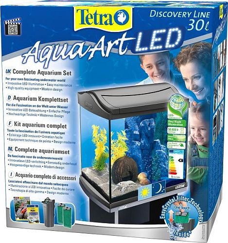 Аквариум Tetra AquaArt Discovery LED Cray черный, 30 л, 39х27,5х42 см