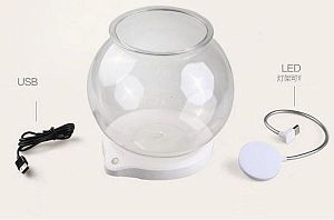 Аквариум SUNSUN акриловый с&nbsp;LED светильником, круглый, 3,5&nbsp;л