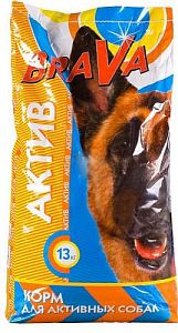 Корм BraVa АКТИВ для собак с повышенной активностью, 13 кг