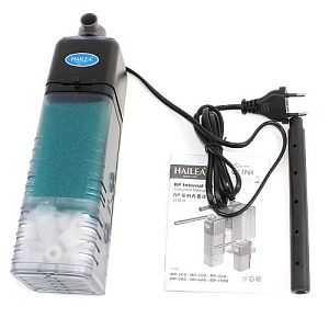 Фильтр внутренний Hailea с дождевальной флейтой, керамический вал, картриджи губка, биокерамика, 7 Вт, 300−540 л/ч