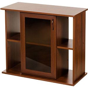 Тумба под аквариум LUX 120 л, прямая, ДСП с 1 тонированной стеклянной дверцей МДФ, орех