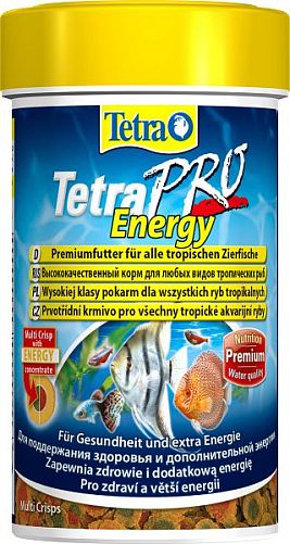 TetraPro Energy Crisps специалный энергетический корм для всех видов аквариумных рыб, чипсы 100 мл