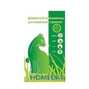 Наполнитель HOMECAT Древесный, мелкие гранулы для кошачьего туалета