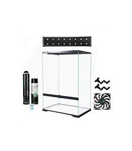 Флорариум MIUS в комплекте, пена, клей, таймер, система дождевания, освещение, 30x30×50 см