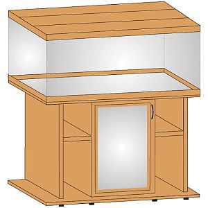 Тумба под аквариум LUX 120 л, прямая, ДСП с 1 тонированной стеклянной дверцей МДФ, дуб