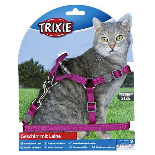 Шлейка TRIXIE "Premium" с поводком для кошки, нейлон