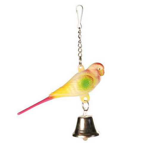 Пластиковый попугай TRIXIE с колокольчиком, 9 см