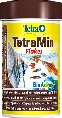 TetraMin основной корм для всех видов аквариумных рыб, хлопья 100 мл