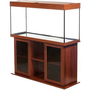 Тумба под аквариум LUX 264&nbsp;л, прямая, ДСП с&nbsp;2&nbsp;тонированными стеклянными дверцами МДФ, итальянский орех