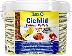 TetraCichlid Colour корм для яркого окраса цихлид, мульти шарики 10 л