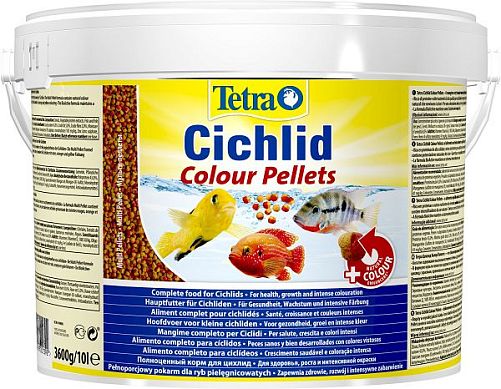 TetraCichlid Colour корм для яркого окраса цихлид, мульти шарики 10 л