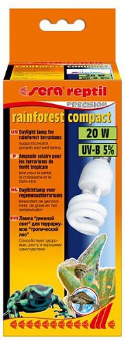 Лампа Sera reptil rainforest compact UV-B 5%, 20 Вт