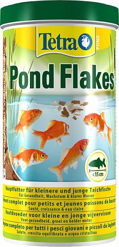 TetraPond Pond Flakes основной корм для молодых и маленьких прудовых рыб, хлопья 1 л