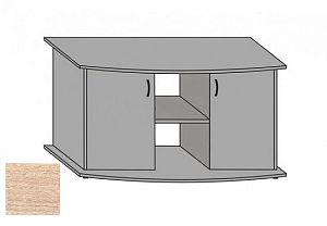 Тумба под аквариум LUX 245 л, фигурная, с 2 тонированными стеклянными дверцами+МДФ, выбеленный дуб