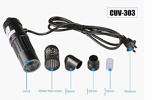 Ультрафиолетовый стерилизатор SUNSUN CUV-303&nbsp;для аквариумов, 3&nbsp;Вт