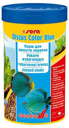 Sera Discus Color Blue корм для яркой окраски «голубых» форм дискусов, гранулы 250 мл