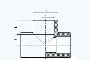 Тройник 90°, ПВХ, 40&nbsp;мм