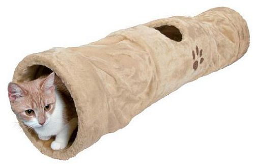 Тоннель TRIXIE для кошки, плюш, 125 см, D25 см, бежевый