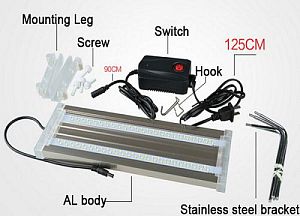 Светильник LED ультратонкий SunSun ADS-300C для аквариума, 14&nbsp;Вт, 380&minus;550&nbsp;мм