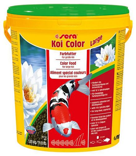 Sera KOI COLOR large корм для яркой окраски кои, крупные гранулы 21 л