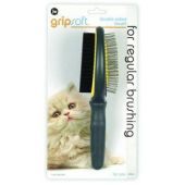 Щетка J.W. Grip Soft Cat Double Sided Brush для кошек, двухсторонняя, щетиноваяи массажная, большая