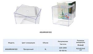 Аквариум МИНИ Barbus Betta Box пластиковый с крышкой, 3 л