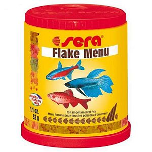 Основной корм Sera FLAKE MENU для всех видов рыб, хлопья 150 мл