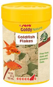Корм Sera Goldy Nature для мелких золотых рыбок, хлопья 100 мл  (22 г)