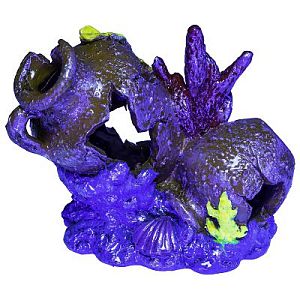 Декорация с GLO-эффектом GLOFISH «Разбитая ваза», 11×8,5×10 см