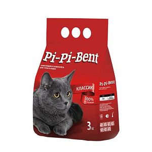 Наполнитель Pi-Pi-Bent Classik бентонитовый комкующийся для кошачьего туалета