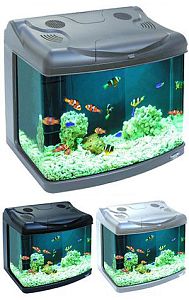 Аквариум Hailea панорамный+задняя фильтровальная система, 60&nbsp;л, титан