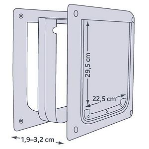 Дверца TRIXIE для кошек и собак, 2 функции, 22,5×29,5 см, пластик, белый
