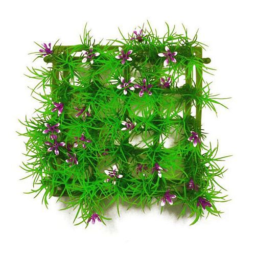 Пластиковый коврик Barbus зелёный с цветочками 15*15 см