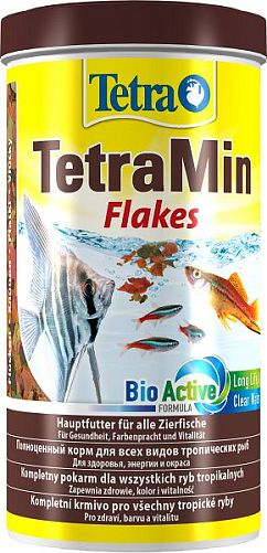 TetraMin основной корм для всех видов аквариумных рыб, хлопья 1 л
