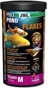 Корм JBL ProPond Flakes M для прудовых рыб среднего размера, хлопья 0,13 кг  (1 л)