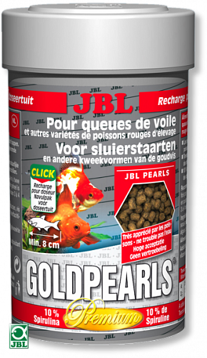 JBL GoldPearls корм премиум-класса для вуалехвостов и других разновидностей золотых рыбок, банка без дозатора, гранулы 100 мл