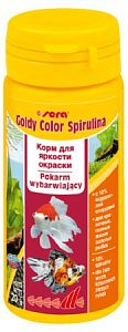 Основной корм Sera GOLDY Color Spirulina для яркой окраски золотых рыб, гранулы 50 мл