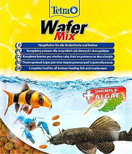 TetraWafer Mix корм для травоядных, хищных и донных рыб с добавлением креветок, пластинки 15 г