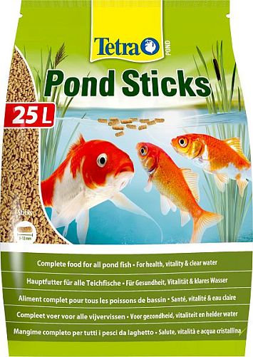 TetraPond Sticks основной корм для всех видов прудовых рыб, палочки 25 л
