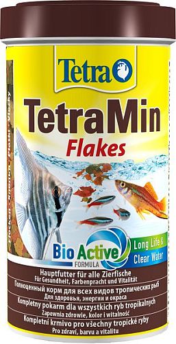 TetraMin основной корм для всех видов аквариумных рыб, хлопья 500 мл