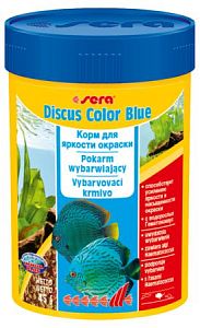 Корм Sera Discus Color Blue для яркой окраски «голубых» форм дискусов, гранулы 100 мл